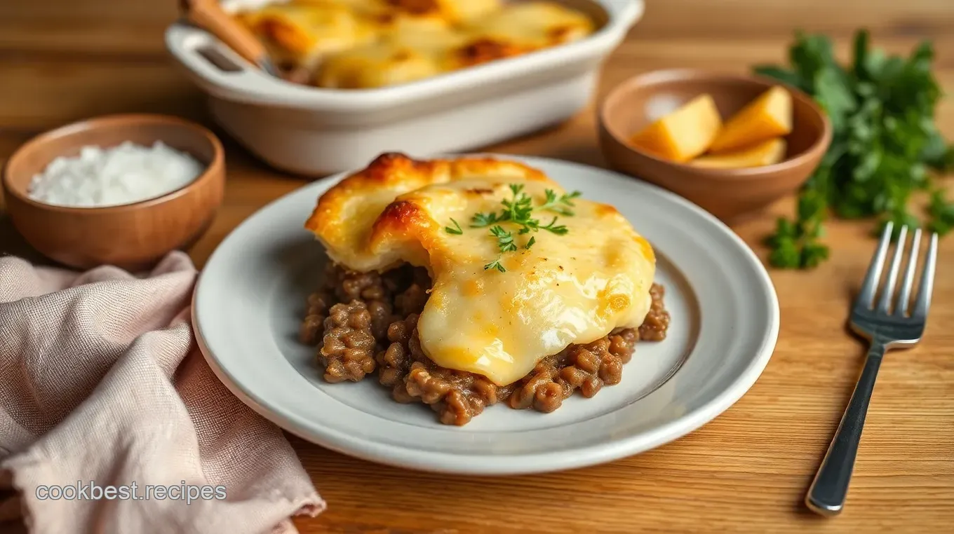 Cheesy Baked Ground Beef Cottage Pie