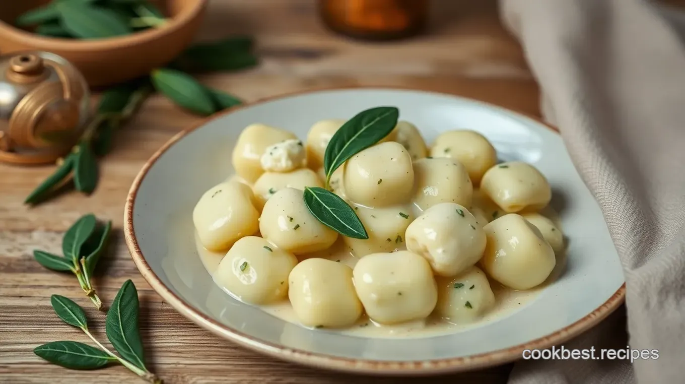 Boiled Gnocchi with Sage Butter Sauce