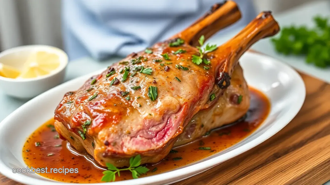 Slow-Roasted Lamb Head with Herb Sauce