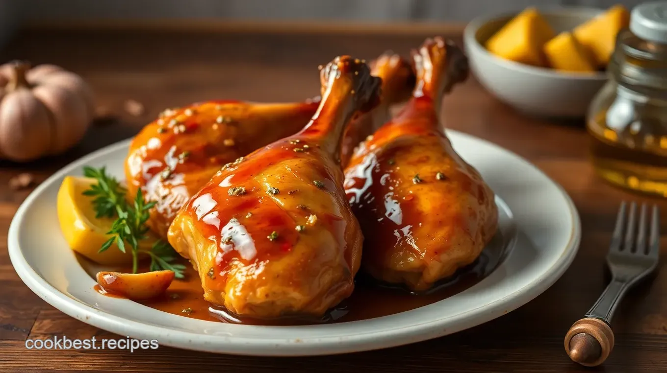 Roasted Chicken Legs with Honey Garlic Glaze