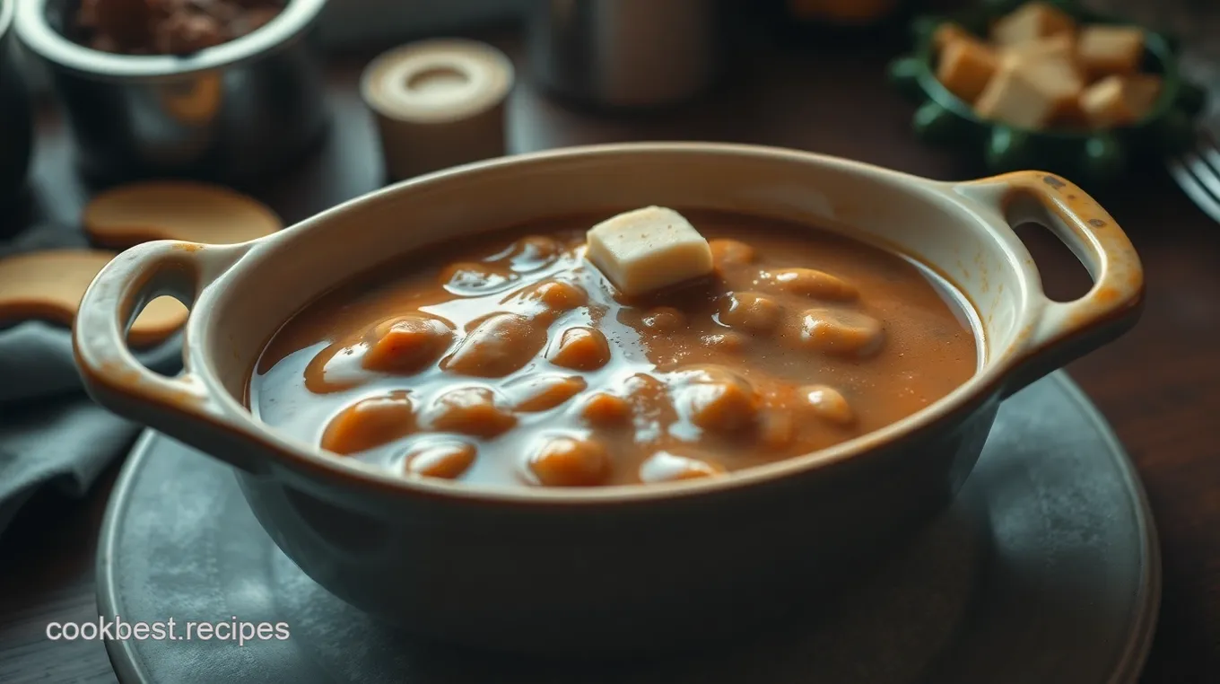 Savory Homemade Gravy in a Classic Gravy Boat