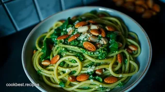 Delicious Almond Green Pesto Pasta: The Ultimate Quick Dinner! recipe card