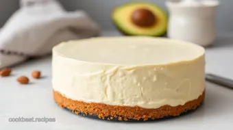 Bake Creamy Avocado Protein Cheesecake recipe card