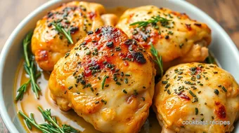 Bake Juicy Chicken Thighs with Savory Herbs recipe card