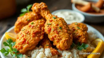 Fried Chicken with Crispy, Flavorful Herbs recipe card