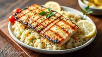 Grilled Fish with Spicy Herb Rice Delight recipe card