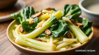 Quick Boiled Bok Choy with Garlic & Ginger recipe card