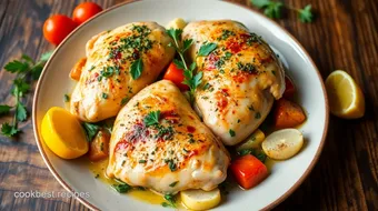 Roast Chicken with Herbs and Veggies Delight recipe card