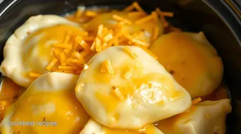 Slow Cooker Perogies Cheesy Comfort Food recipe card