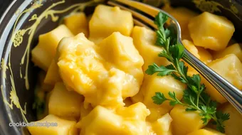 Slow Cooker Potato Cheesy Comfort Food recipe card