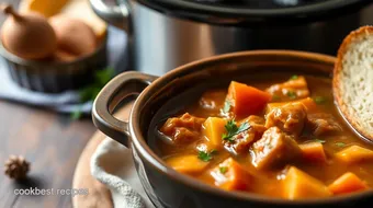 This Ultimate Slow Cooker Stew Hen with Rich Homemade Broth Will Warm Your Heart recipe card