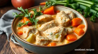 Stew Chicken Creamy Cozy Belgian Delight recipe card