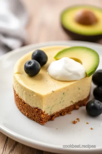 Avocado Protein Cheesecake presentation