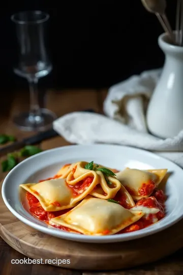 Bake Cheese Ravioli with Creamy Twist presentation