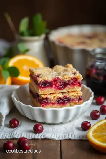 Cranberry Orange Bliss Bars with Homemade Chia Jam presentation