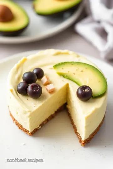 Bake Creamy Avocado Protein Cheesecake presentation