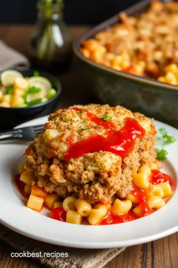 Bake Mac & Cheese Meatloaf Casserole presentation