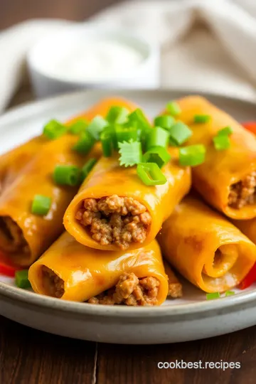 Cheeseburger Egg Rolls presentation