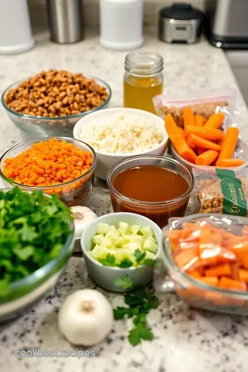 Spiced Lentil and Vegetable Pilaf ingredients