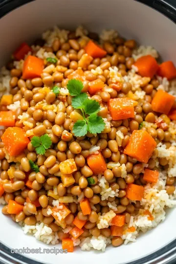 Spiced Lentil and Vegetable Pilaf presentation