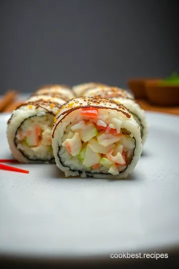 Crispy Crab Tempura Roll with Avocado and Cucumber presentation