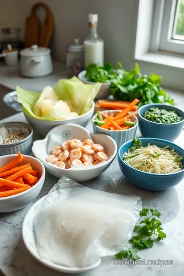 Fresh and Flavorful Rice Paper Rolls with Dipping Sauce ingredients