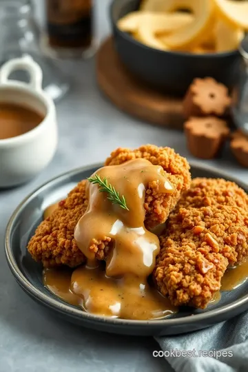 Fried Chicken Comfort Food with Gravy presentation