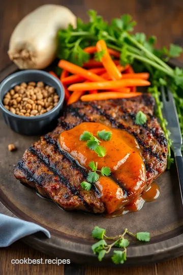 Grilled Denver Steak with Spicy Zhoug ingredients