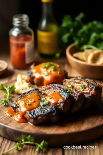 Grilled Denver Steak with Spicy Zhoug presentation