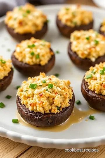 Just a Little Bite of Savory Stuffed Mushrooms presentation