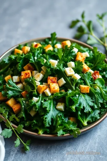 Marinade Kale Flavorful Caesar Salad presentation