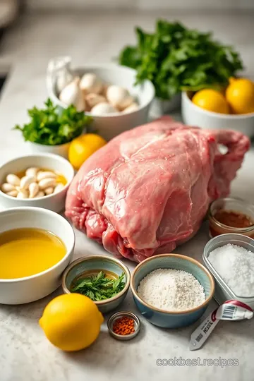 Slow-Roasted Lamb Head with Herb Sauce ingredients