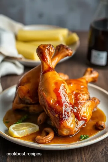 Roasted Chicken Legs with Honey Garlic Glaze presentation