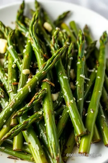 Garlic Herb Butter Sautéed Asparagus with Parmesan presentation