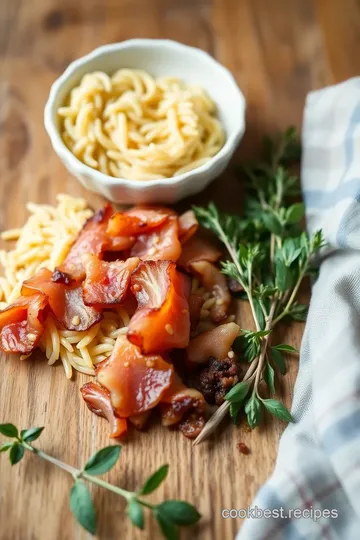 Sautéed Bacon Orzo with Herb Oil Delight ingredients