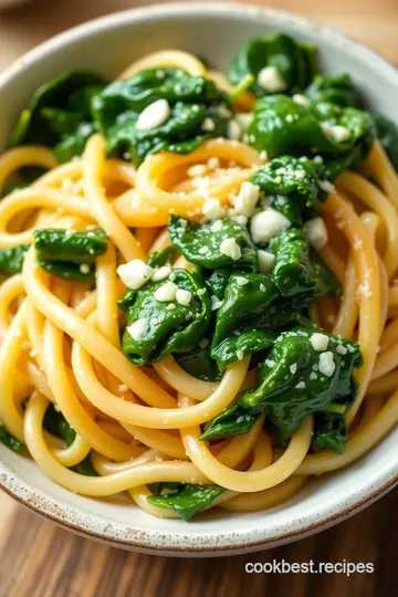 Creamy Garlic Spinach Gluten-Free Pasta presentation