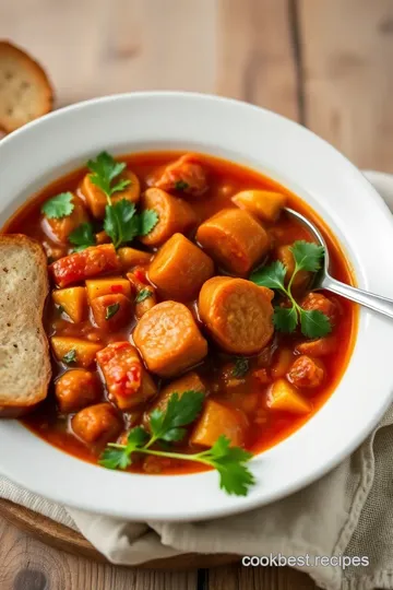 Sautéed Italian Sausage Hearty Minestrone presentation