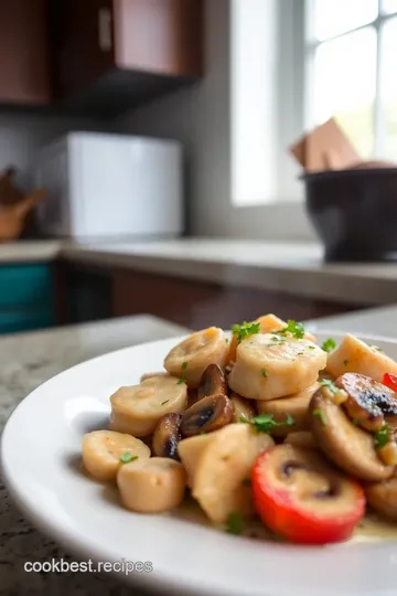 Langostino Mushroom Sour Cream Gravy steps