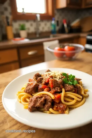 Slow Cooker Beef Pasta with Angel Hair steps