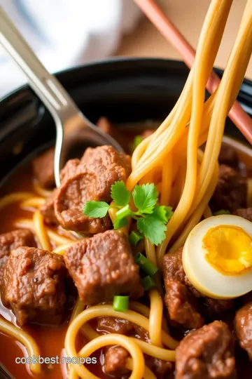 Slow Cooker Beef Ramen Noodles presentation