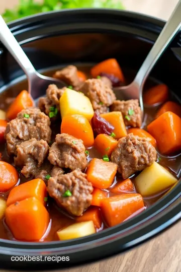 Savory Slow Cooker Beef Stew presentation