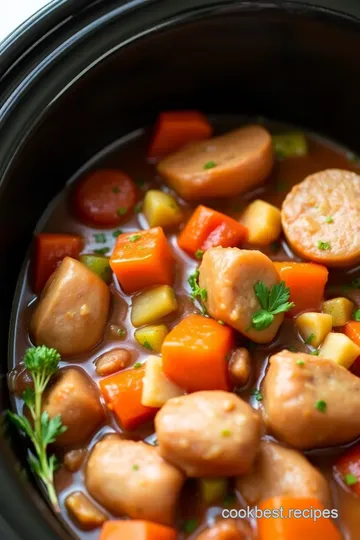 Slow Cooker Chicken Sausage & Vegetable Stew presentation