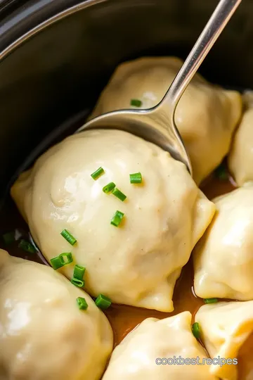 Slow Cooker Pierogi with Potato and Cheese Filling presentation