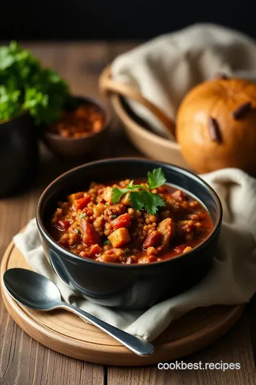 Slow Cooker Quinoa Hearty Veggie Chili presentation