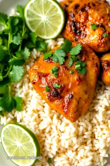 Smoky Ancho Chicken with Cilantro Lime Rice presentation