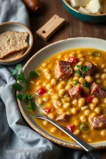 Stove Top Ham Bone Hearty Split Pea Soup presentation