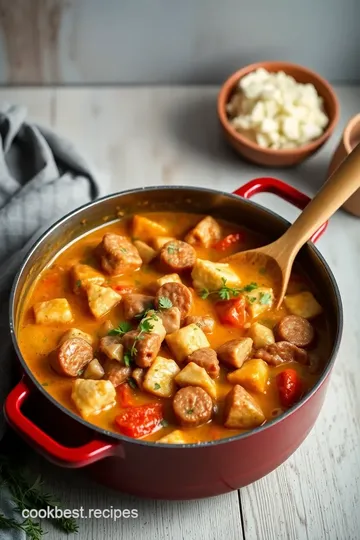 Stove Top Turkey Sausage Creamy Stew steps