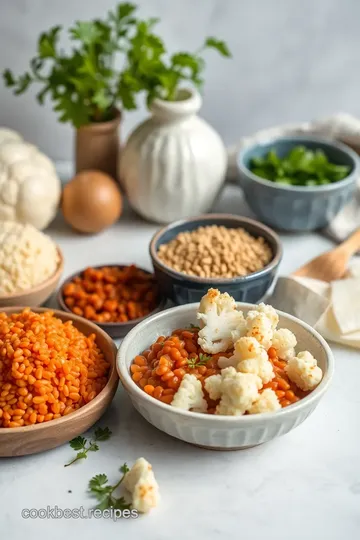 Stovetop Red Lentil Soup with Crispy Cauliflower ingredients