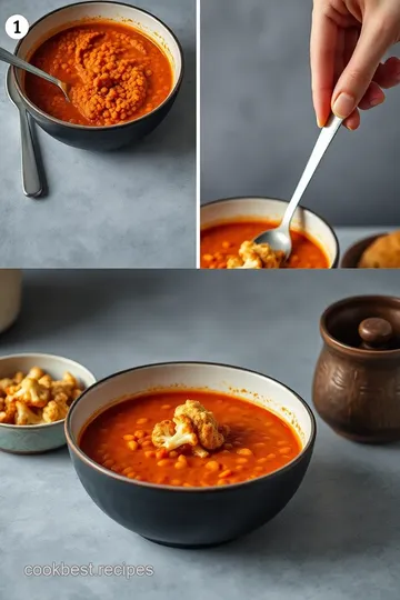 Stovetop Red Lentil Soup with Crispy Cauliflower steps