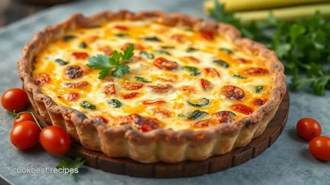 Bake Tortilla Quiche with Cheese & Veggies